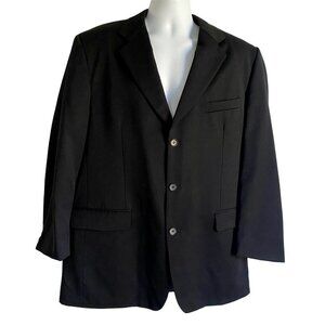 Raspinni 3 Button Wool Black Sport Coat Blazer Jacket Size 44 L